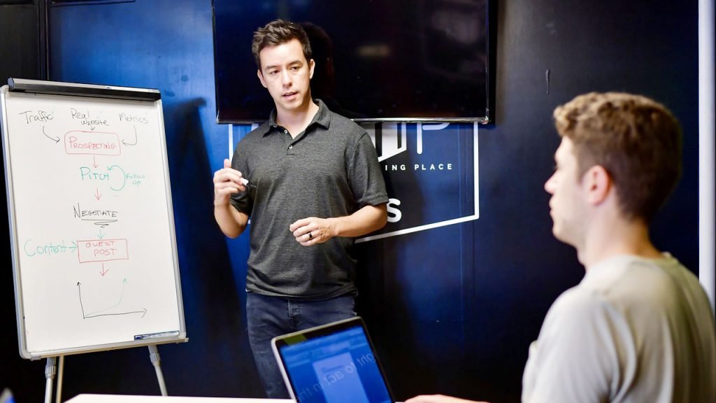 two-person marketing meetings