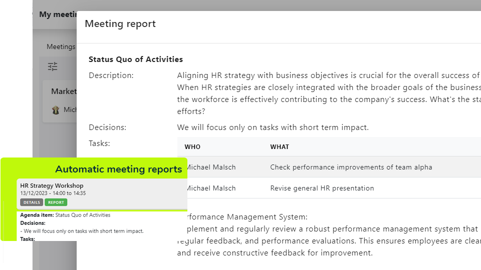 automatic meeting report